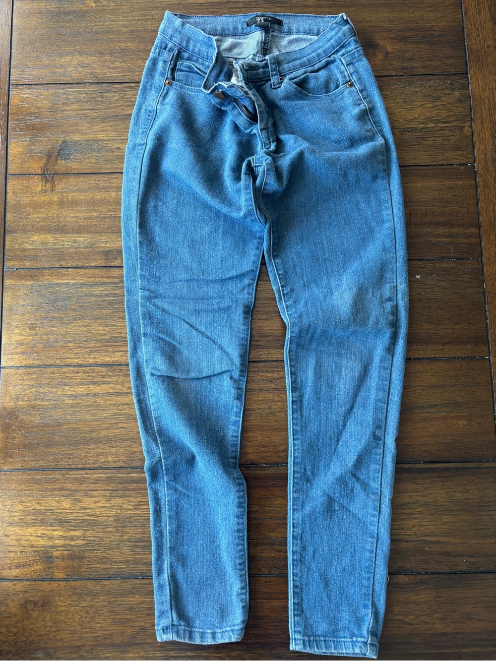 Forever 21 Medium Blue Tie-Waist Jeggings